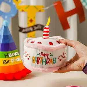 Birthday Dog Toy - Interactive Plush Puppy with Squeaky Cake & Candle, Fun Sound Stuffed Animal for Dogs & Kids, Unique Celebration Gift