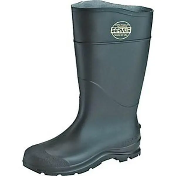 Servus 16-Inch Steel Toe PVC Knee Boots, All Seasons Waterproof Safety Work Shoe with Removable Cushioned Insoles, Cushion Insoles
