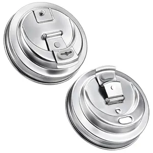 Mason Jar Drinking Lids – Stainless Steel Wide Mouth Mason Jar Sip Lid Accessories, Anti‑Cracking Leak Proof Seal Flip Cap Cover, Airtight Drink Lid for Smoothies, Coffee, Water –Easy to Clean – Great for On‑The‑Go, Travel, Gym, or Daily Use