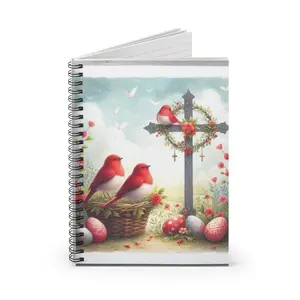 Easter Spiral Notebook With Red Birds