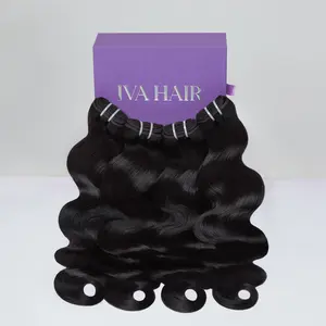 IVA 4pcs one pack 16A Unprocessed Human Hair Body Wave Bundles Hair Double Drawn Weft Hair Extensions Raw Indian Hair Weaves Sew-in Quick Weave Raw Human Hair Bundles Sale SummerVibes