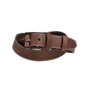 Boone Men's Leather Belt Stitched Mocha Brown Rugged Understated Essential for Everyday Wear
