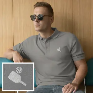 Pickleball Embroidered Men's Polo Shirt Stylish Casual Wear Gift for Sports Enthusiasts