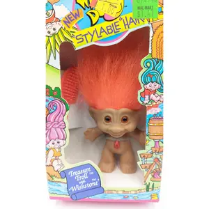 Treasure Troll Orange Hair Gift 5" Gemstone Wishstone