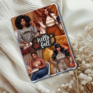 Hello Fall Curvy Melanin Girls Kindle Insert: Autumn Bookish eReader Decor