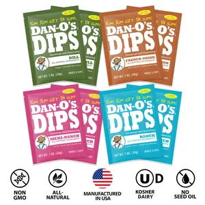 Dan-O's Dips Variety Pack - 8 Pack - Dill, French Onion, Ranch, and Mexi-Ranch (2 oz each) Dan-O's Dips Variety Pack - 8 Pack - Dill, French Onion, Ranch, and Mexi-Ranch (2 oz each)