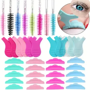5Pairs Eyelash Perm Pad With 5pcs Y Shape Brush Kit Y Lash Lift Tool Y Shape and 5Pcs Eyelash Mascara Brush Comb Silicone Protection Pads Lash Perm Lift Brush Eyelash Extension Lifting Curler Graft Shield Patch Tools Eyelash Set Makeup Tool Set