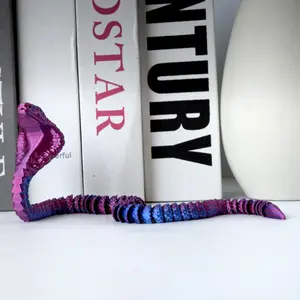 3D Printed Snake Sculpture, Fully Jointed Body, Perfect Gift for Holidays, Party Decoration, Desktop Ornament, Unique Collection