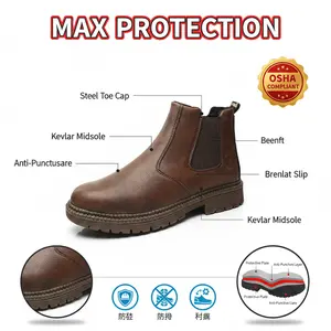 Durable Outdoor Comfortable Waterproof Anti-slip Safety Shoes Puncture-proof Splash-proof Smash-proof Breathable Unisex Chef Work Shoe Versatile Safety Boots