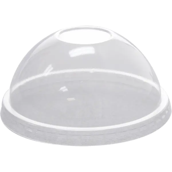 [1,000 pcs] Plastic Dome Cup Lids | No Hole | PET | 92 mm | Clear