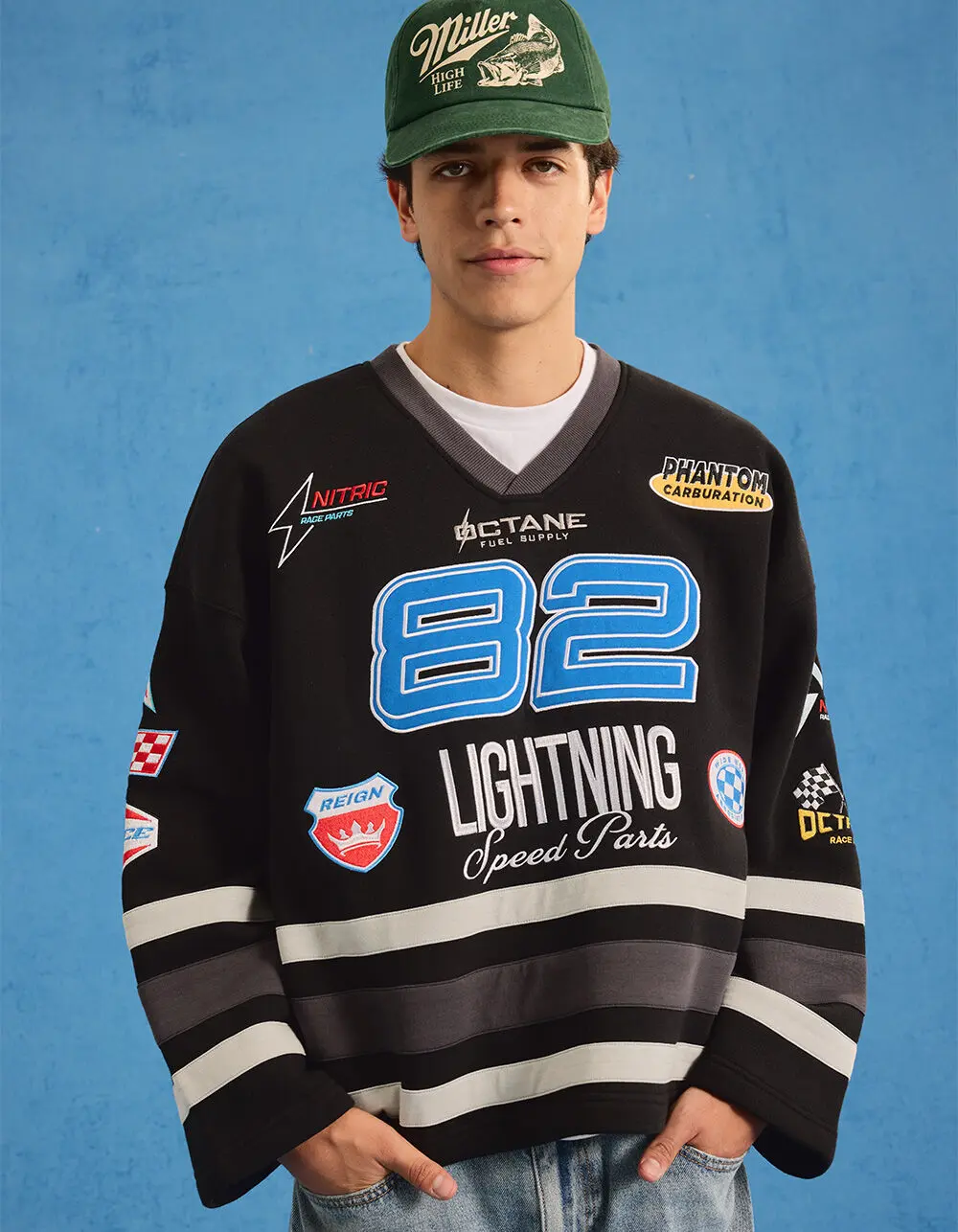 RSQ Hockey Mens Oversized Sweatshirt