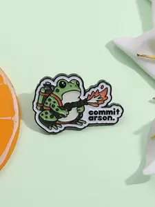 Cute Cartoon Frog Design Brooch, Fashion Alloy Badge for Daily Clothing Decor, Trendy All-match & Exquisite Brooch for Birthday Gift, Durable Metal Pins