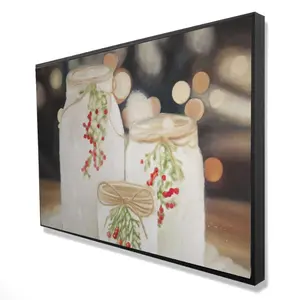 360 Stand 24x36 in Artistic Warm Glow Christmas Candles Still Life Wall Artwork, Bedroom Wall Decoration, Home Decor Ornaments, Home Supplies Gift, Glowing Wall Arts