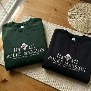 Embroidered Sweatshirt | 100% Cotton Handmade Sweater Jumper Design Embroidery | Legend of the Crystal Skull Nancy Drew Bolet Mansion