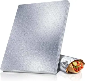 ANGELS   Heavy Duty  Foil Sheets  Large Precut Non Stick Tinfoil Wraps For Sandwiches, Burritos, Burgers, Hot Dogs,  Barrier Heat Insulated Foil Sheets, 18inx18in 100-PCS