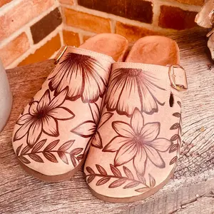Hand Burned Clogs + Hand Burned Shoes + Mules + Clogs + Slip on Shoes