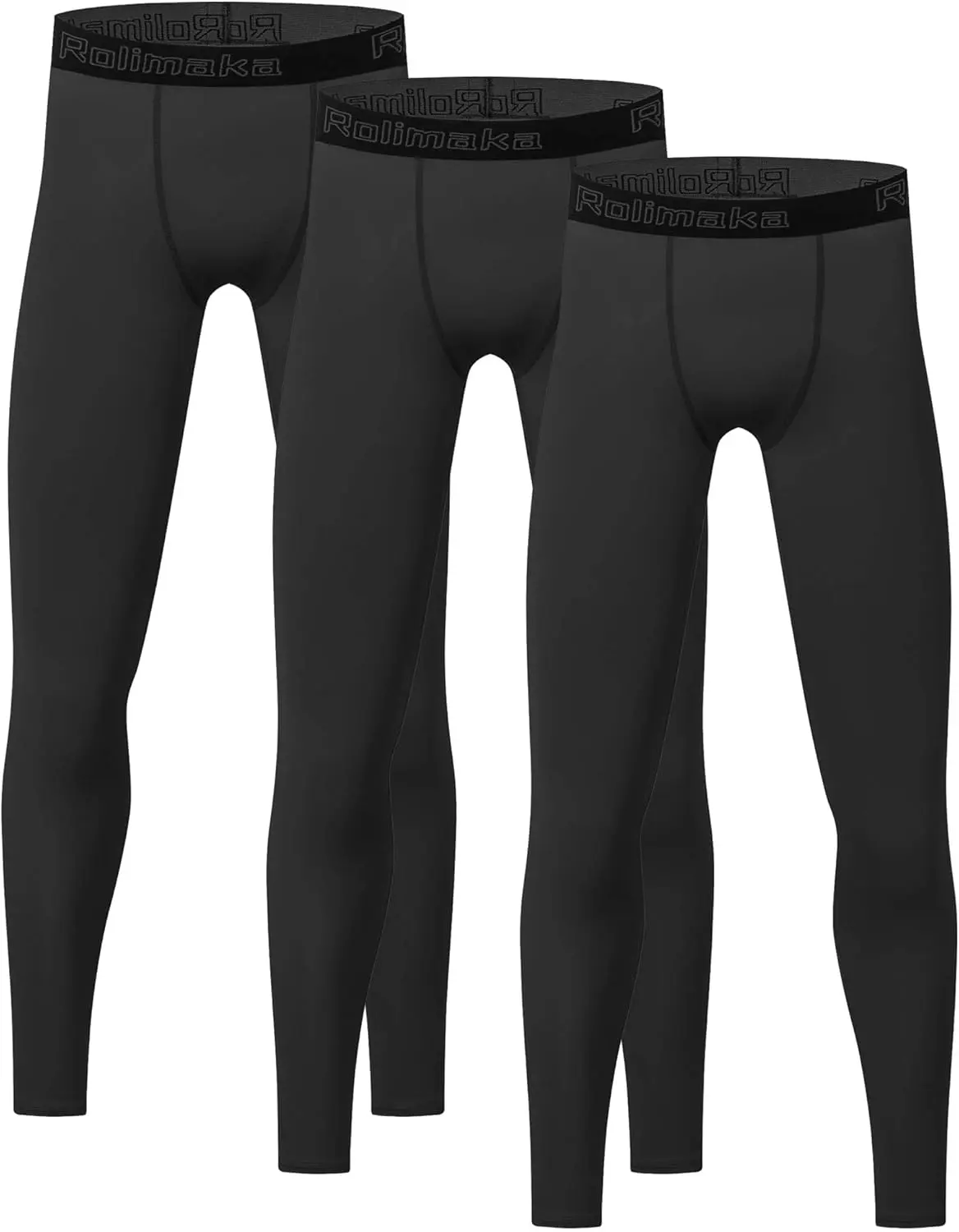 Youth Boys' Compression Leggings - 3 or 4 Pack Athletic Base Layer Pants, Moisture-Wicking 4-Way-Stretch Fabric, All-Season Anti-Itch Cold Gear for Kids