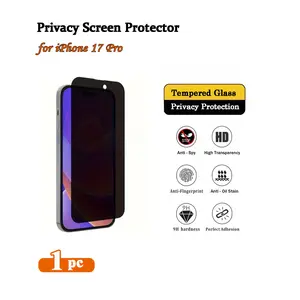 1pc Professional Grade Privacy Screen Protector for iPhone 17 Pro, 28° Anti-Peep Tempered Glass, 9H Hardness Anti-Scratch, Anti-Oil & Anti-Fingerprint, High Transparency, Perfect Fit, Bubble-Free Easy Install, Durable, Essential for Public, Luxury Gift