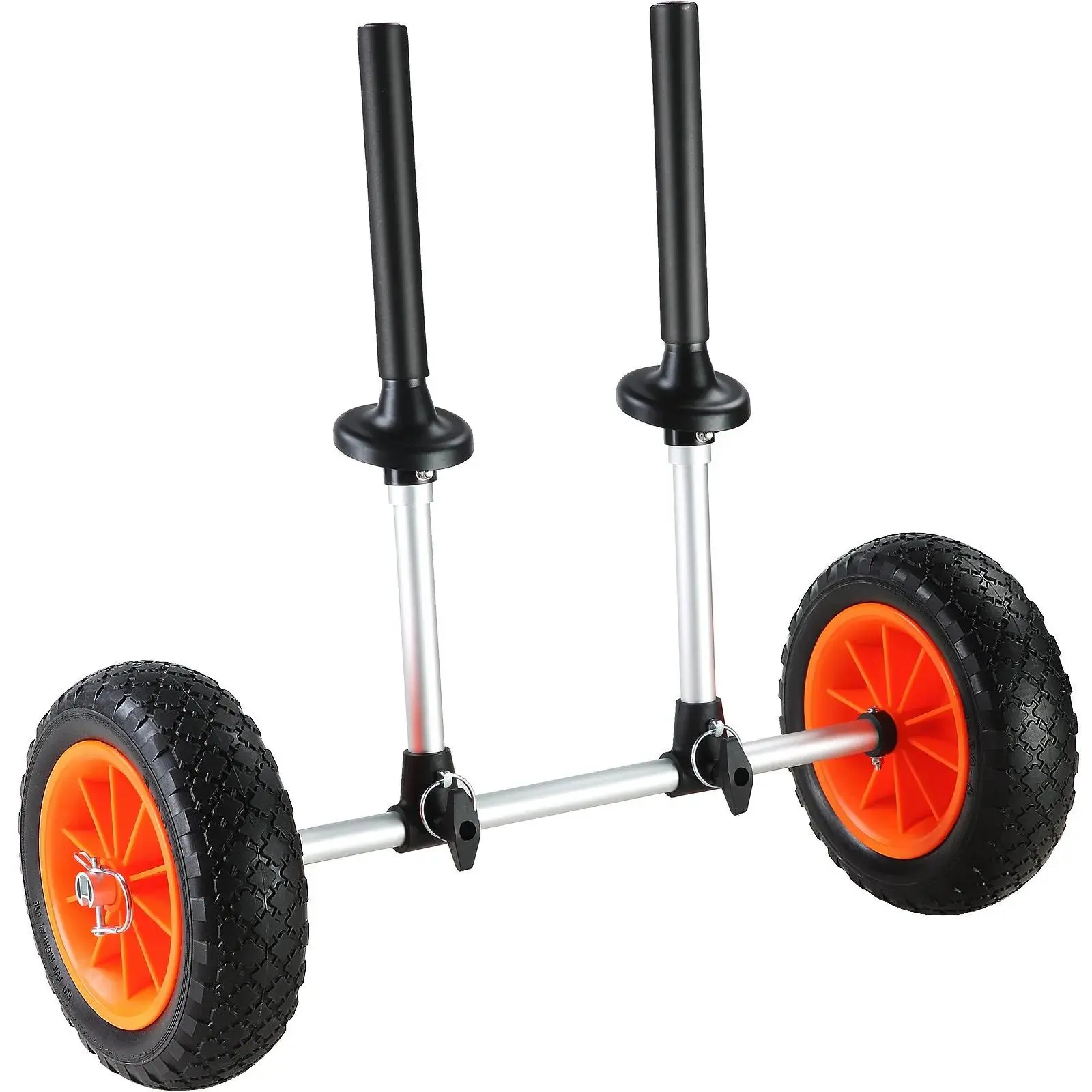 Heavy-Duty Kayak Cart with 280lbs Capacity - Detachable Canoe Trolley, 10'' Solid Tires, Adjustable Width, & Top Foam Padding for Kayaks (Drain Holes ≥ 2.54cm)