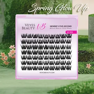 VEYESBEAUTY VB-Muse Single Length Cluster Lash invisibleBand Wispy Lightweight Softness Weightless MakeupEyelash Extensions