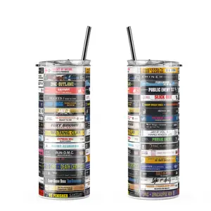 20oz Skinny Sublimation Tumbler 90s Hip Hop Music 57 Cassette Tape