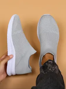 Men's Sporty Slip on Mesh Breathable Comfortable Sneakers, Casual Comfortable Running Shoes, Trendy All-match Sneakers for Daily Wear