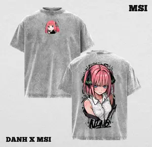 Nino Nakano | Quintessential Quintuplets Washed Tee Streetwear Tee Hoodie “Fiery Beauty — A Pride That Burns With Passion” — For Anime Fans, For Drops That Glow With Bold Energy