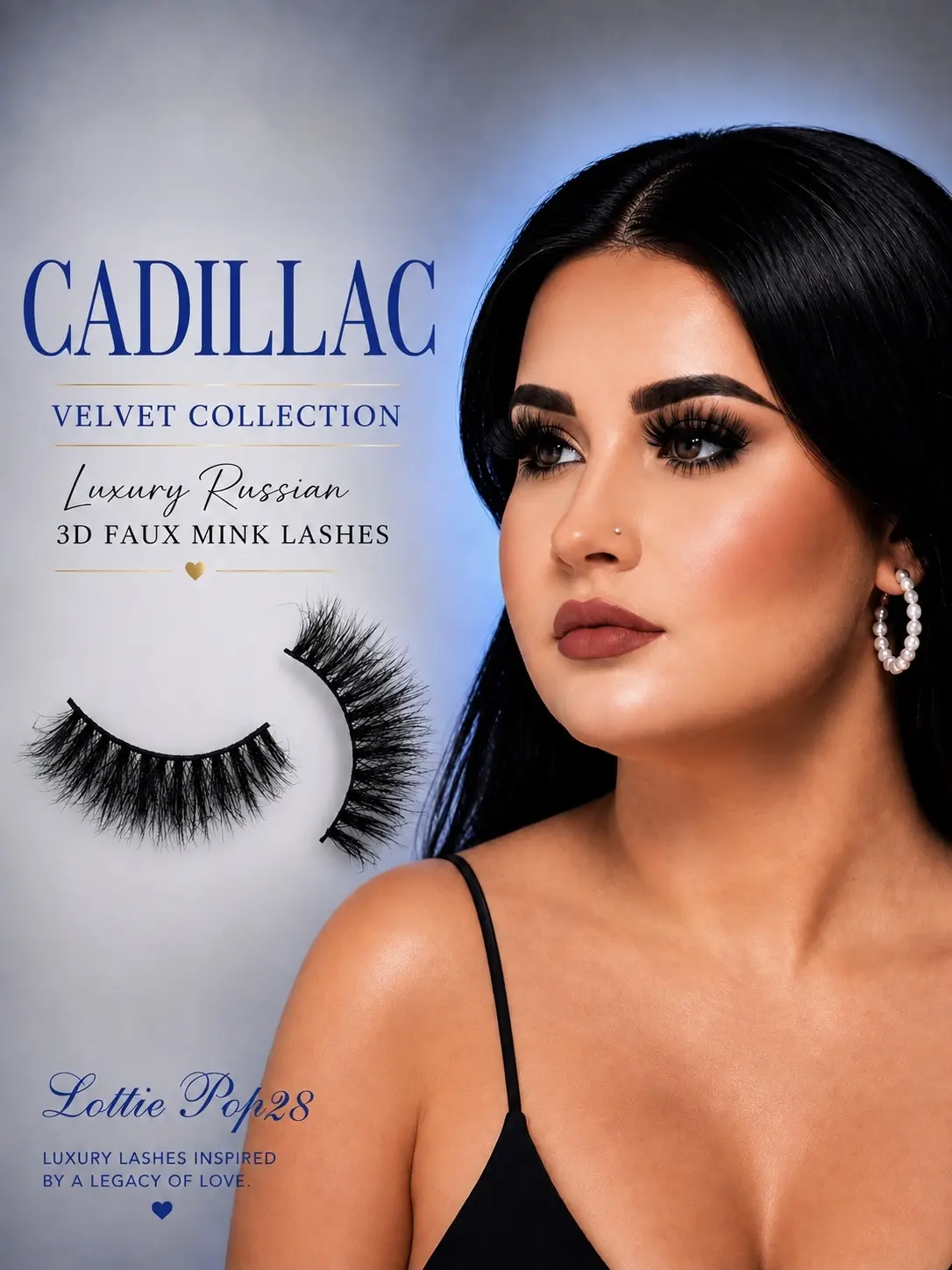 CADILLAC Luxury Russian 3D Faux Mink Lashes Soft Lightweight Comfortable Flexible Black Cotton Band Reusable 25-30 Wears Cruelty-Free