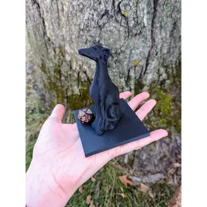 Greyhound Dice Guardian Dog Dice Guardian Game Master Gifts GM TTRPG Accessories Dice Tower Handmade Cute Dice Guardian Gift for Nerd