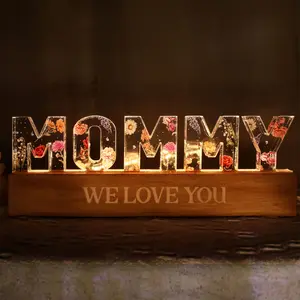 Custom Mommy Flower Printed LED Night Light for Mother's Day, Floral Pattern, Bedroom Night Light, Gift For Grandma/ Mom