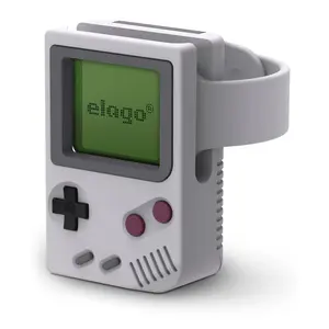 W5 Charging Stand for Apple Watch 1-9 Charger - Classic Retro Game Console Design, Durable Silicone Protective Charger Accessory  [4 Colors]