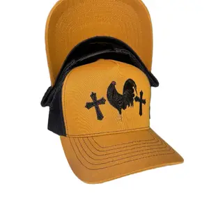 Gallo Custom Hats Universales Adjustable Red & Black with Mexican Colors and Rooster Patch Vietnam Vibrant Design with Rooster Patch