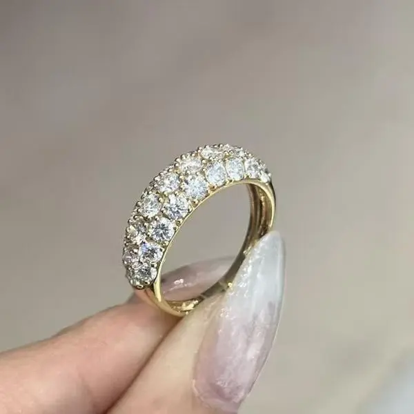 18K lab-grown diamond D-E color VVS-VS clarity Forever Eternity band ring, laboratory-cultivated diamond pwj00754