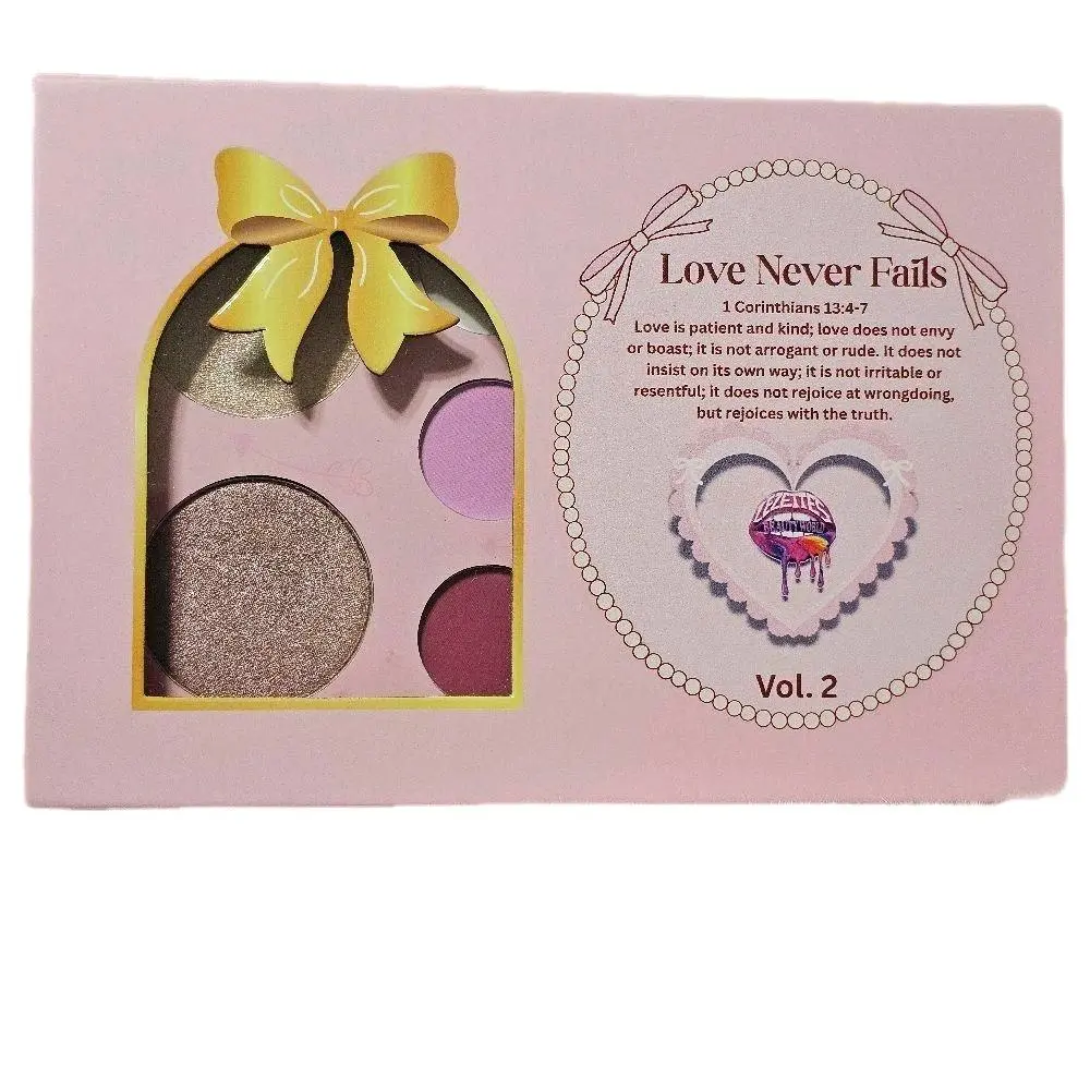 Lezettesbeautyworld Love Never Fails Vol.2 Mica-Based Cosmetic Makeup Set - 6-Eyeshadow Daily Palette, Highlighter, SPF 30 Lip Balm (1 Piece), Vegan Safe, Cruelty-Free, All Skin Types, Sun Protection, 24-Month Shelf Life for Adults