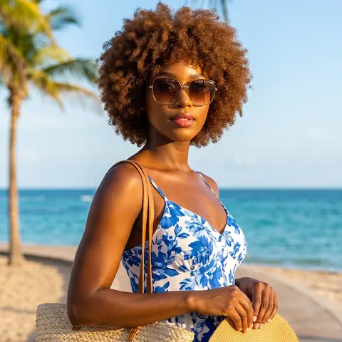 Glueless Human Hair Wigs Short Curly Afro Wigs Vietnamese Human Hair Strong and Fluffy Glueless Wigs 80s and 90s Chocolate Brown Color Restyle Fashions Wig Wear And Go Glueless Curly Wigs for Women High Density None Lace Wavy Onetide Hair