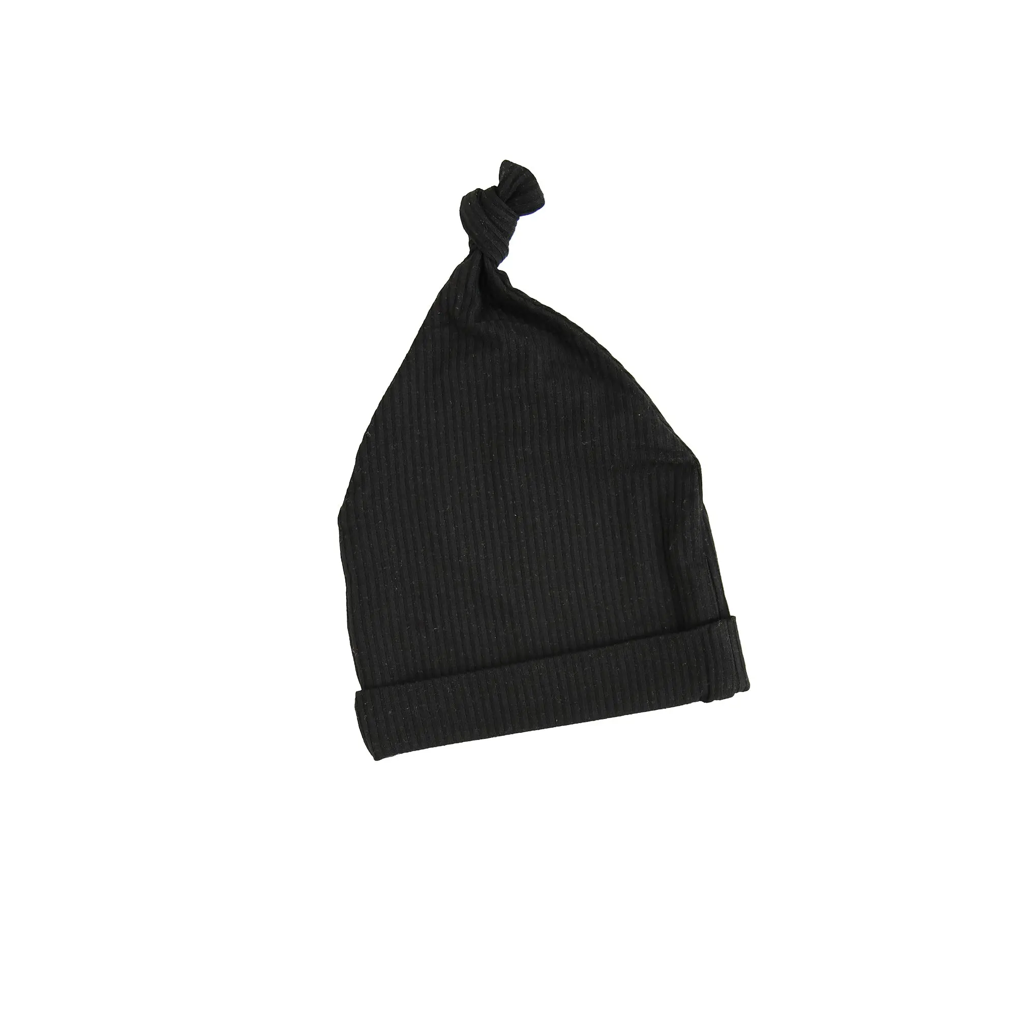 Onyx Ribbed KNOT HAT - Soft Stretchy Knit Bamboo Viscose & Spandex Baby Hat for Newborns