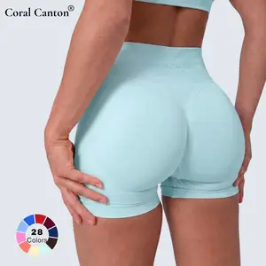 Coral Canton Sports Shorts High Waistband Butt Lifting
