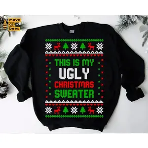 This Is My Ugly Christmas Sweater Svg, Funny Christmas Shirt Svg for Adults, Kids, Male, Female, Baby, Cricut Silhouette Dxf Png Sublimation