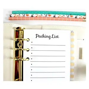Printed Personal Size Packing List Inserts fits with Kate Spade Personal Planner, Filofax Personal, Color Crush Personal Size and Other Personal Size Planner