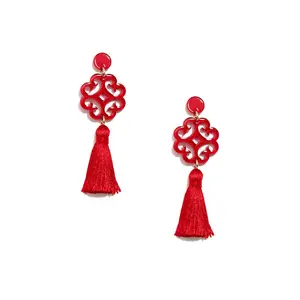 Circular Wave Tassel Drop Earring