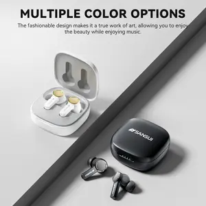 SANSUI Wireless Earbuds with Extended Battery Life, Bluetooth 5.3 Headphones, Hi-Fi Stereo Sound with Large Dynamic Driver, TWS Earphones for Long-distance Travel and Daily Use