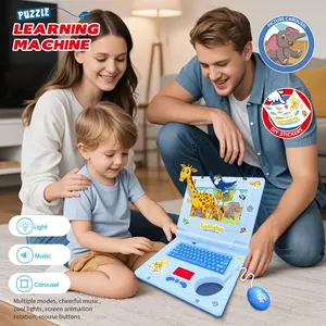 Kids Learning Laptop, Plastic High Simulation Educational Toddler Learning Computer Toy, Retractable Mouse, Electronic Toy for Kids