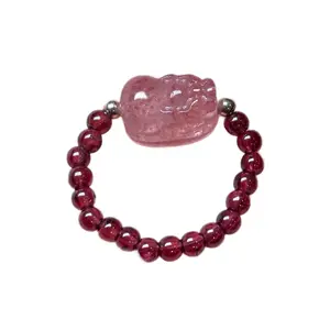 Pixiu Stretchy Crystal Rings for Abundance