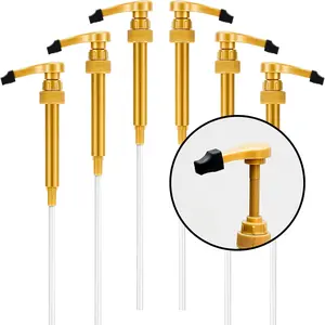 6 count Coffee Syrup Pump Dispenser with Tip Cover Fits 750ml/25.4oz Bottles, Skinny Syrup Pump for Coffee Flavoring, Creamers, Caramel, Beverages, Dinning Cafe Bar Drinking Mixes()