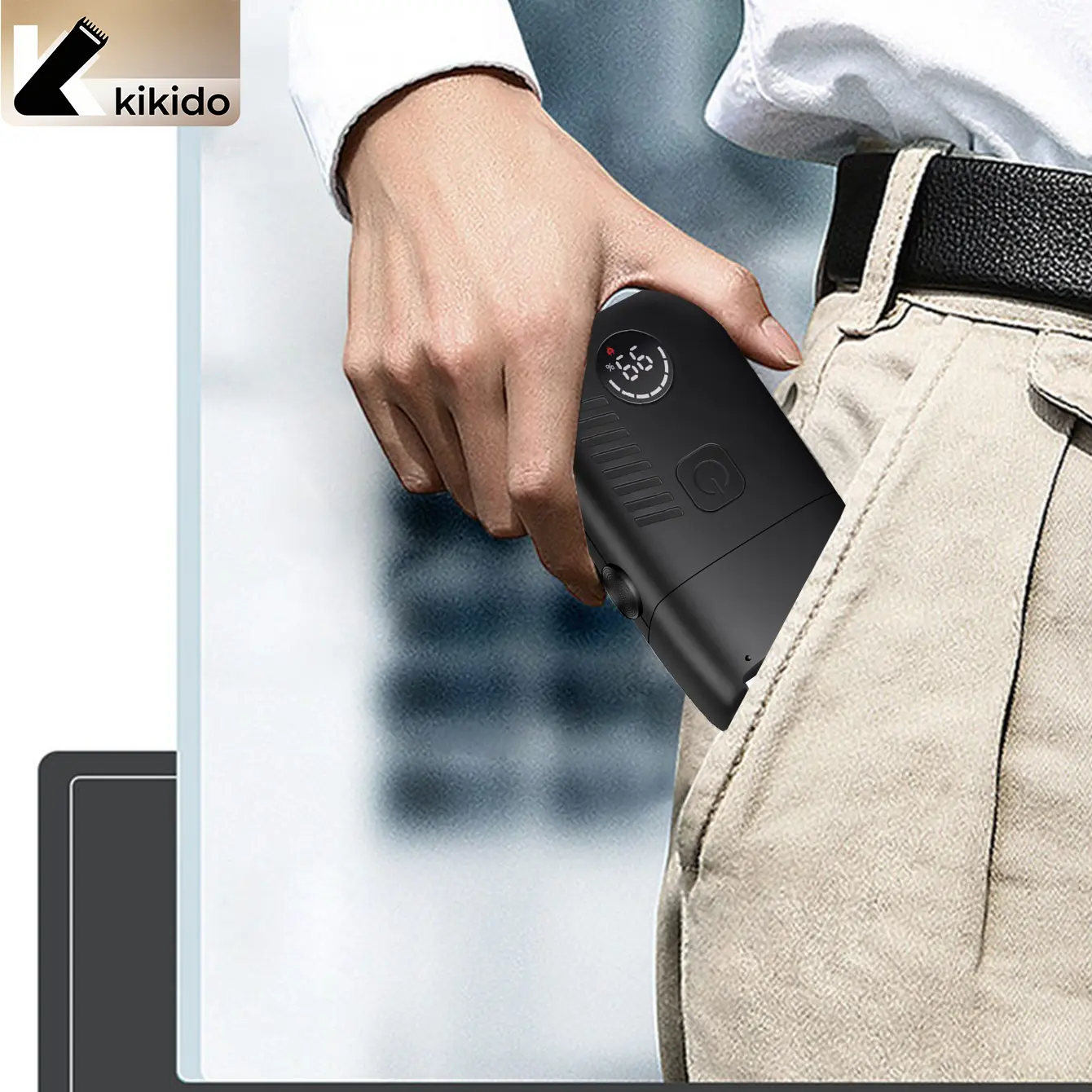 KIKIDO Portable Electric Razor Shaver for Men USB Rechargeable Cordless LED Power Display Wet Dry Shaving Travel Beard Trimmer Grooming Tool