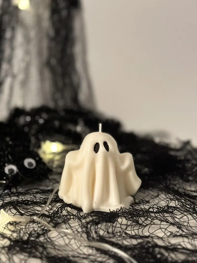 Halloween Ghost Candle: Scented Soy Wax Candle - Fall Decor