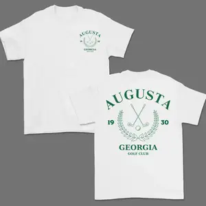 ⛳[100% Cotton][Graphic Tee]Augusta Georgia Golf Club Shirt for Men and Women, Vintage Cotton Fabric Apparel, Oversized Breathable Unisex Sports Top, Classic Augusta Golf Design, Perfect Casual Wear and Gift for Golf Enthusiasts and Masters Fans