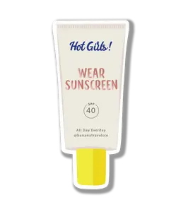 Hot Girls Wear Sunscreen Sticker | Sunblock Vinyl Sticker | Sun Safety Sticker