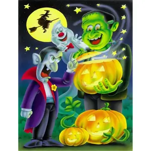 Carolines Treasures  Halloween with Dracula & Frankenstein Flag Canvas House Size, Banners, Artwork, Outdoor Banners, Party Decorations Banners