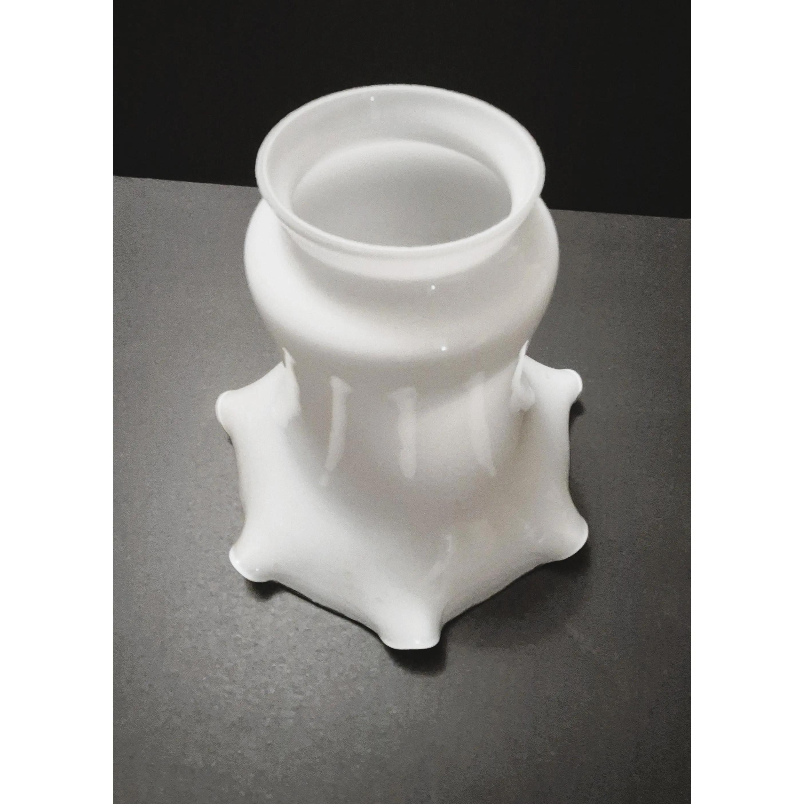 White Crimped Opal Pendant Lamp Shade | Cased Glass | 2.25" Fitter x 5" Height x 5" Spread